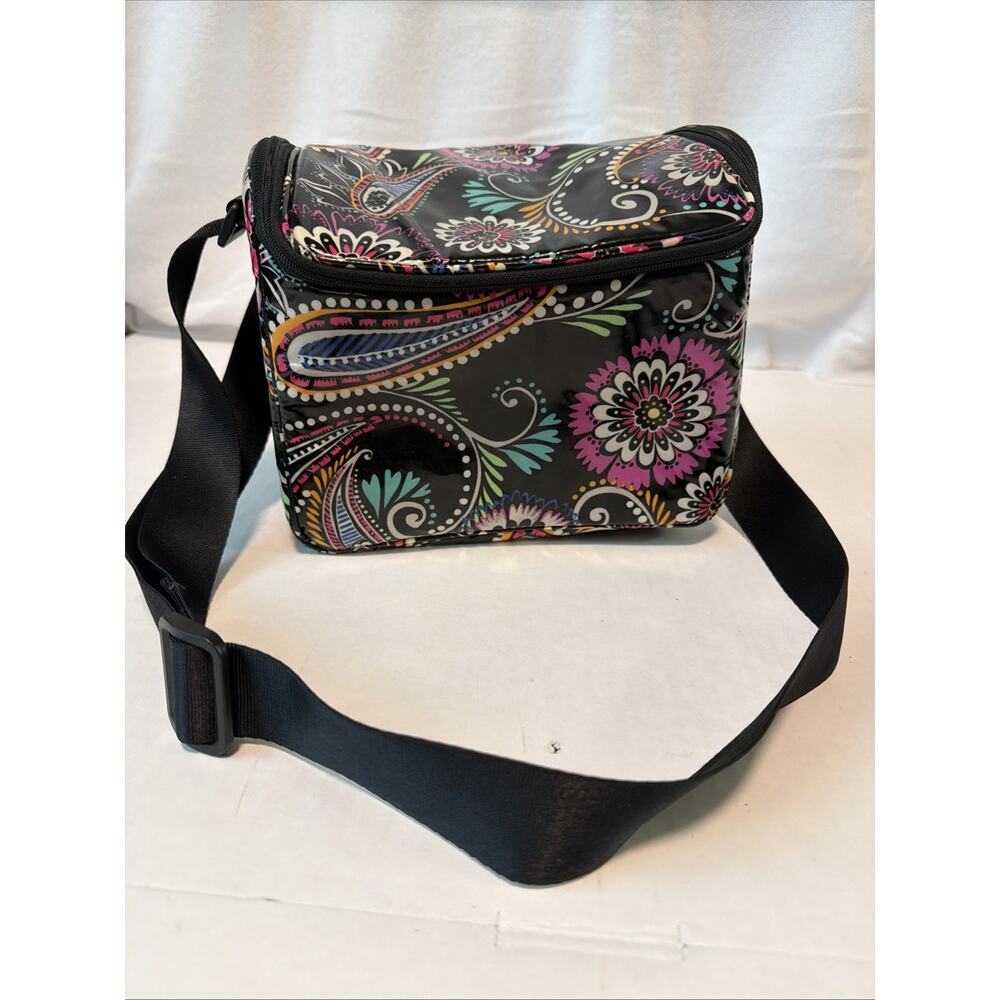 Vera Bradley VBD18 Insulated Lunch Bag Floral Paisley Black With Handle